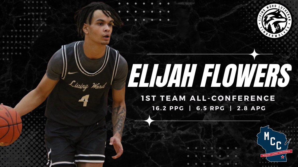 Congrats to Senior guard <a href="/Elijah_Flowers_/">Elijah Flowers</a> on receiving <a href="/MidwestClassicC/">Midwest Classic Conference</a> 1st Team All-Conference. 🐺🏀