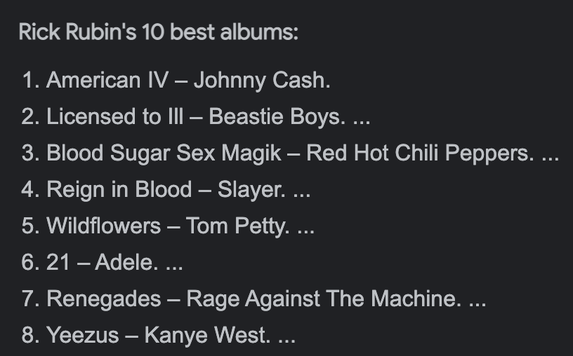 Happy birthday, Rick Rubin. Look at this list ... 