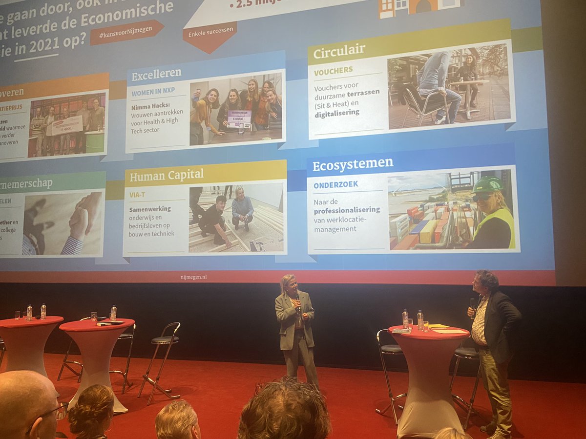 RvNhub's tweet photo. Drie jaar Economische Visie @gem_Nijmegen met wethouder @Esselbrugge en de ondernemers. Klinkende resultaten door met kleine interventies grote versnellingen op gang te brengen. #kansvoorNijmegen https://t.co/kSGoM7Ur7D