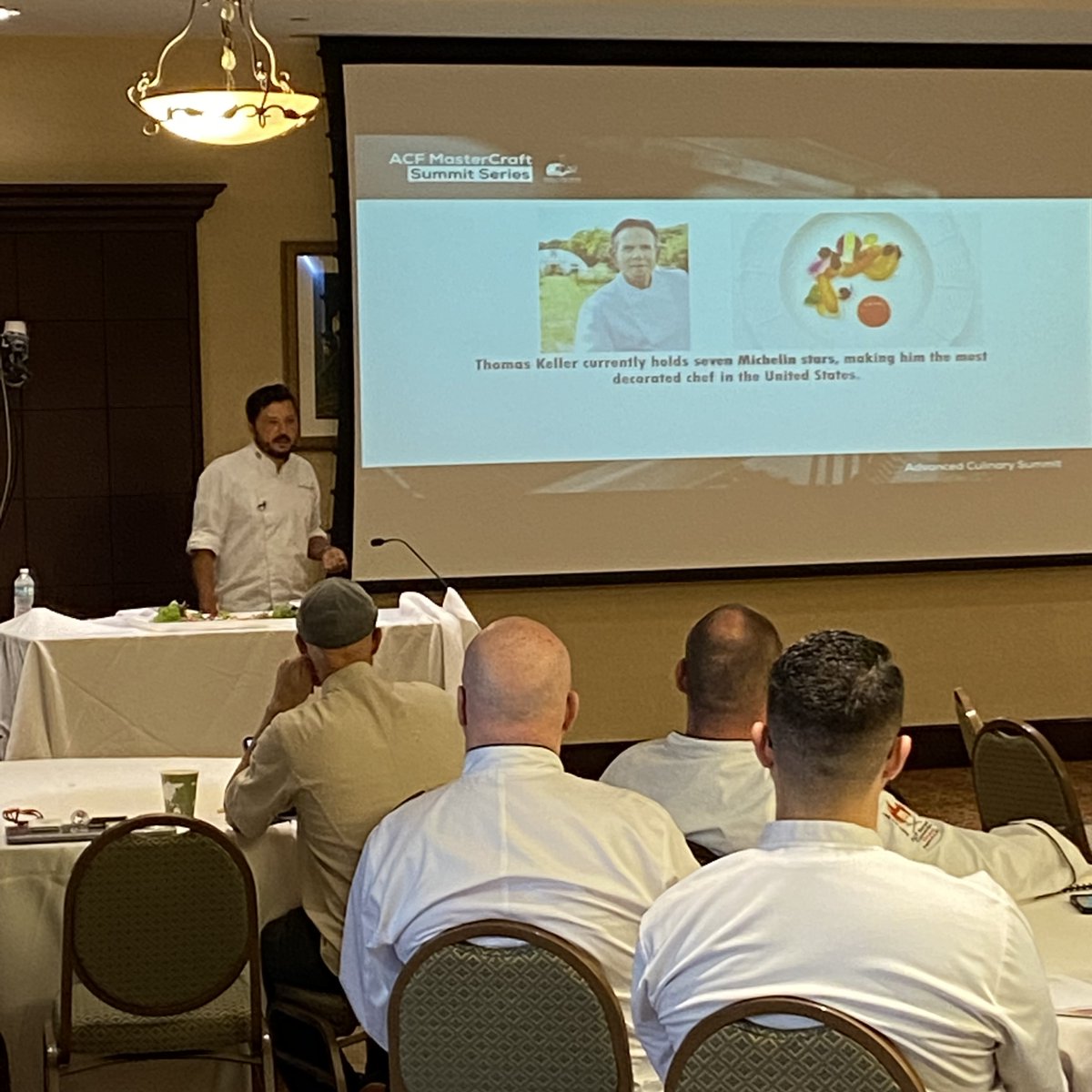 acfchefs's tweet photo. With a wonderful start, we are on to our next presentation, Shifting the Center of the Plate with George Castaneda, CEC @chefcastaneda! 

If you missed this Summit we have plenty of virtual and in-person summits coming up! Sign up: https://t.co/CvnbFRhgTa

#acfchefs #acfsummit https://t.co/70DqVuSanR