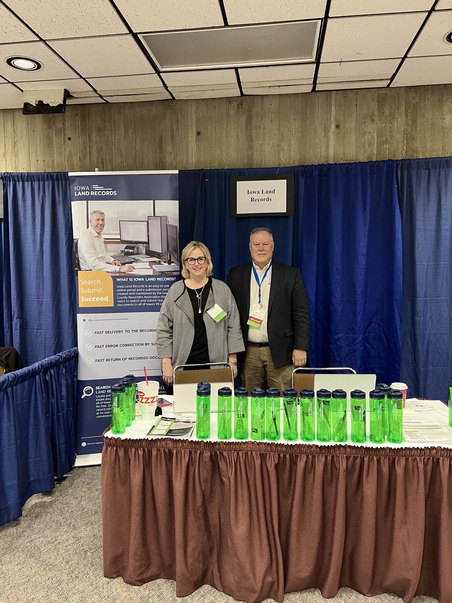 IowaLandRecords's tweet photo. If you're at the annual Society of Land Surveyors of #Iowa conference in Ames today, don't forget to stop by to see Phil and Lisa! Learn about getting started with surveys and plats on the Iowa Land Records #Esubmission system. #surveys #plats #efiling #erecording https://t.co/PnseQiB0TC