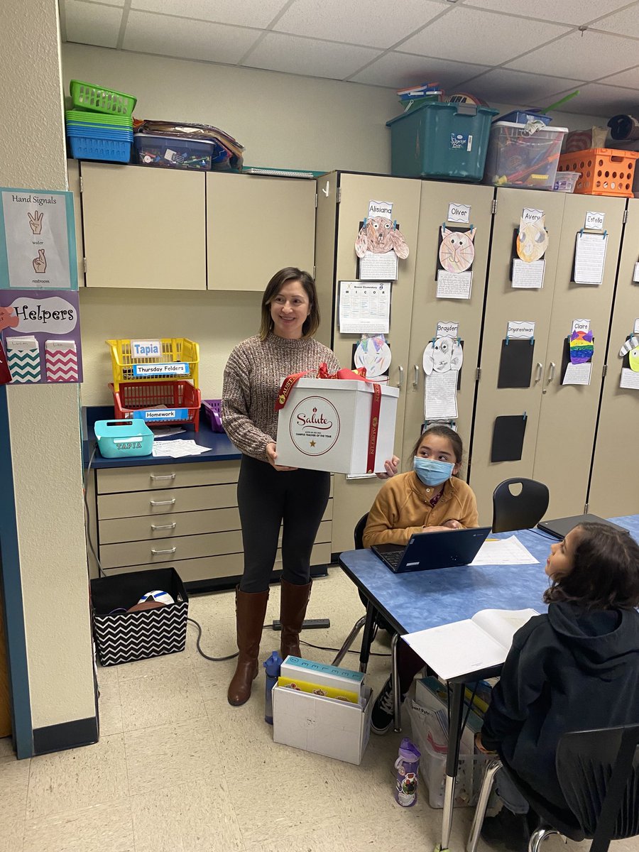Thank you ⁦<a href="/WeAreAISD/">Austin ISD Office of Talent Strategy</a>⁩ for recognizing our amazing Teacher of the Year, Mrs. Tapia! She’s an outstanding third grade teacher!! #aisdproud ❤️🐻