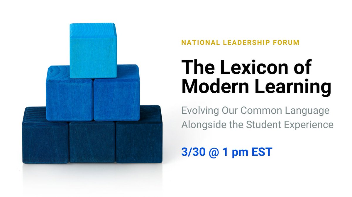 Join us for our next National Leadership Forum, where we examine and unpack different perspectives around our roles in achieving a learner-centered culture.

Register Here: modernteacher.com/leadership-for…

#Blended #Personalized #Competencybased