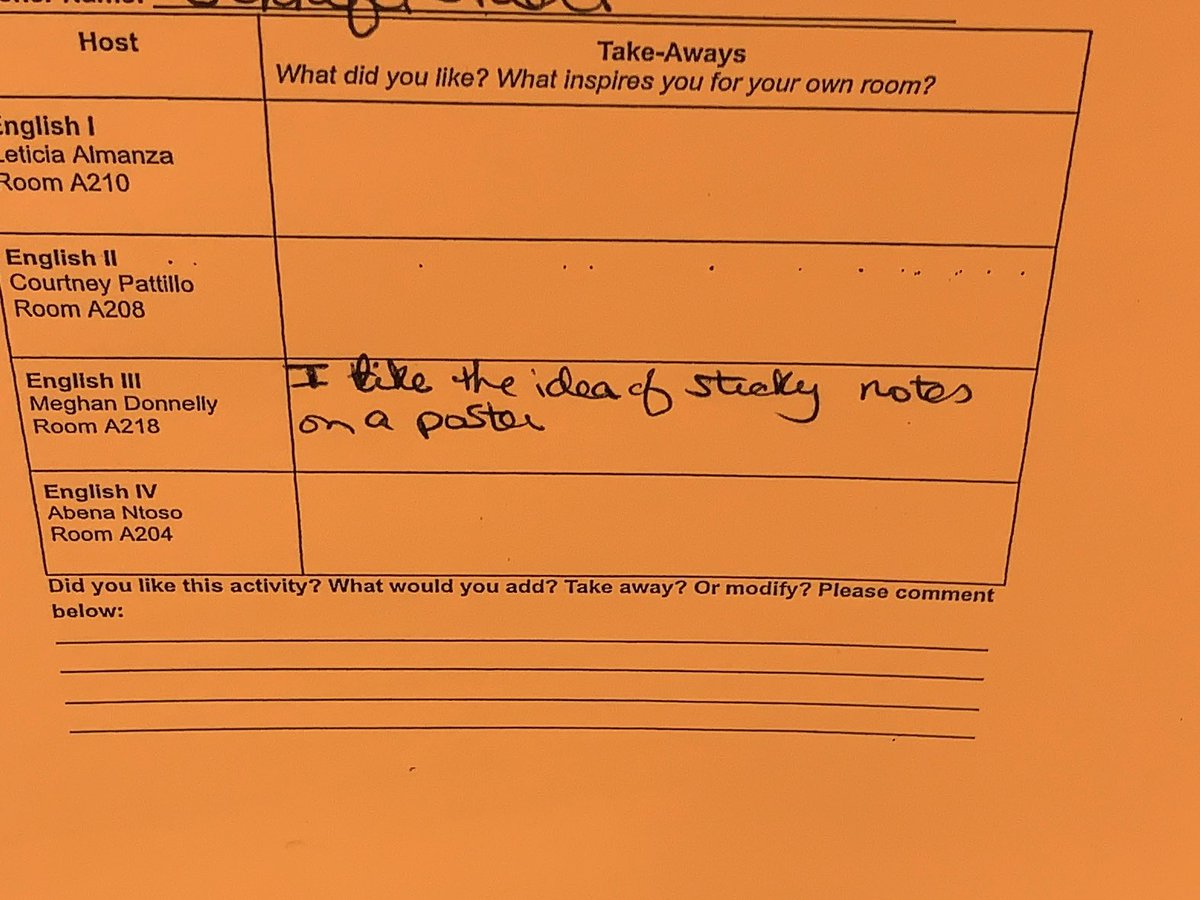 <a href="/SBISD/">Spring Branch ISD</a> Celebrating teachers’ successful ideas through an afternoon show-n-tell is a great idea! Thank you <a href="/DonnellyNHS/">Ms. Donnelly</a> for your leadership! Thank you, <a href="/northbrookhigh/">Northbrook High School</a> ELA teachers for leading literacy in Spring Branch! #LeadershipMatters  <a href="/awolfeinnovate/">Annie Wolfe, Ed.D.</a>