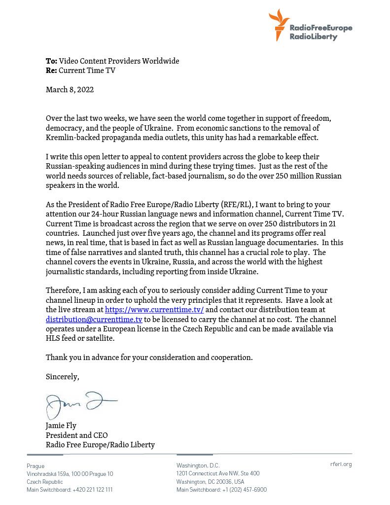 boynton's tweet image. "Current Time" is the joint Russian language video/television project between Voice of America and Radio Free Europe/Radio Liberty, putting accurate news and information in front of Russian speakers in the region, and worldwide.  #russia #ukraine #rferl #voa #tv #video #news