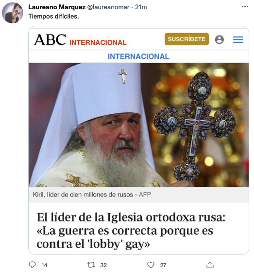 rarmuz's tweet photo. Vladímir Mijáilovich Gundiáyev, Patriarca Cirilo o Kirill, 2009 ascendió a papado ortodoxo ruso; 2012 calificó de "milagro" llegada de Putín al poder en Rusia y desde crisis 2014 (Maydan) ortodoxia ucraniana rompió con Papa Kirill https://t.co/vOlucxSXXD