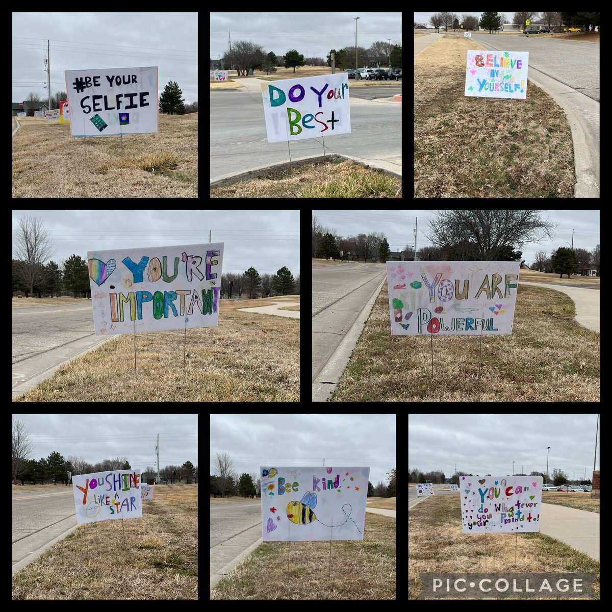 Big shoutout to <a href="/Sunflower385/">Sunflower Elementary</a> Elementary’s student council for making such awesome and inspirational signs for our students to see this morning! Love it!