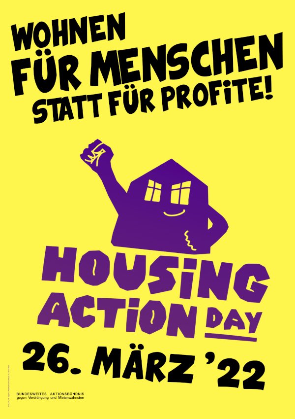 KeineProfiteBuM's tweet photo. Save the date: zum #HousingActionDay2022 rufen wir zusammen mit anderen Inis aus #Hamburg zur Kundgebung am Sa, #HH2603 um 14 Uhr auf der Gleiswiese (Emma-Pöhl-Str.) in #Altona auf, bei der es besondere Reden geben und ein Denkmal enthüllt wird. Seid gespannt und kommt in Massen! https://t.co/yyPnJEhsMB