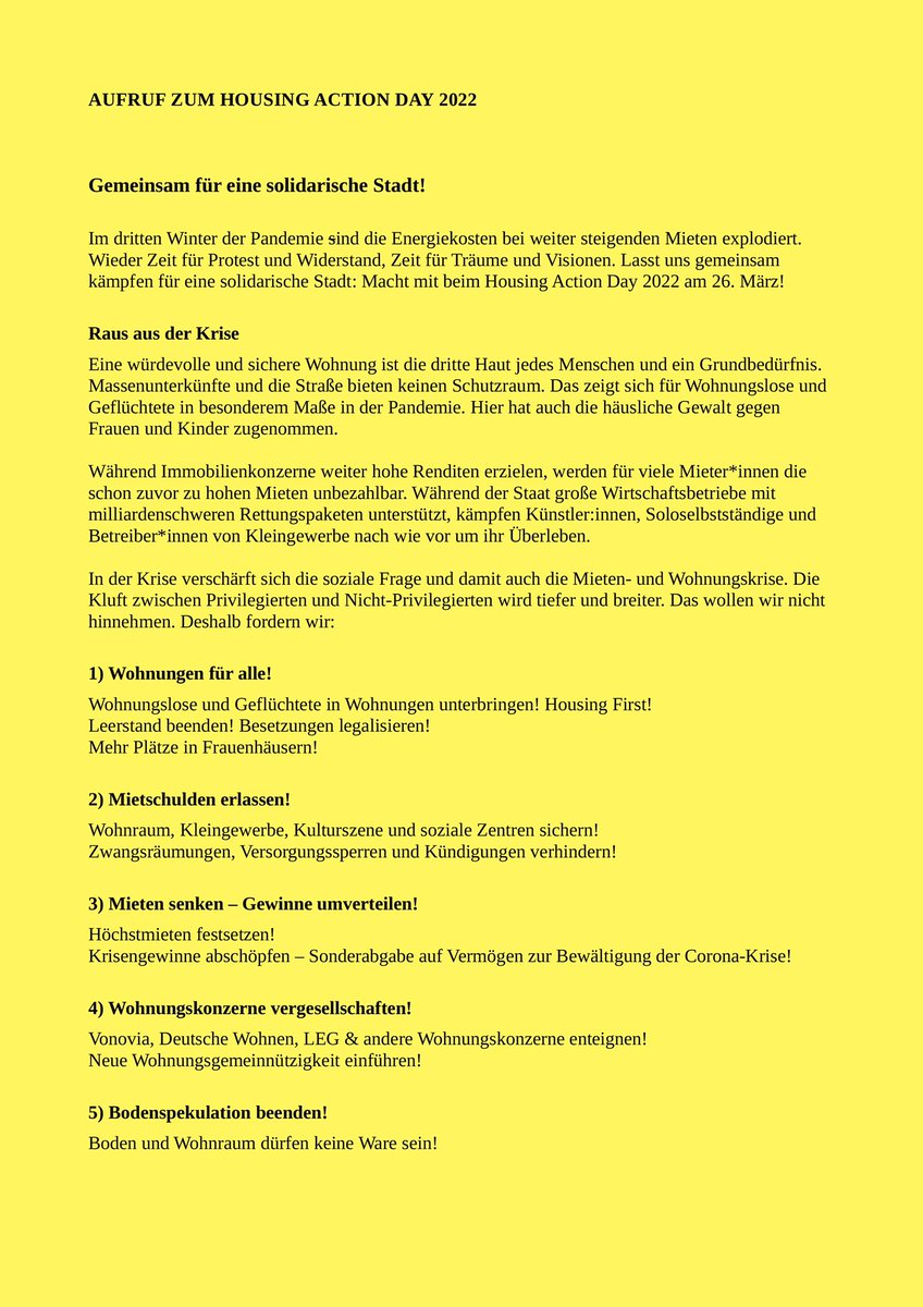KeineProfiteBuM's tweet photo. Save the date: zum #HousingActionDay2022 rufen wir zusammen mit anderen Inis aus #Hamburg zur Kundgebung am Sa, #HH2603 um 14 Uhr auf der Gleiswiese (Emma-Pöhl-Str.) in #Altona auf, bei der es besondere Reden geben und ein Denkmal enthüllt wird. Seid gespannt und kommt in Massen! https://t.co/yyPnJEhsMB