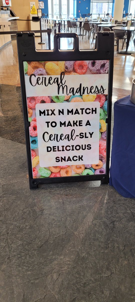 sandtdining's tweet photo. Complimentary DIY cereal snack mix available in the Havener Food Court going on now. π₯£
.
.
.
#cereal #cerealslygood #sandtdining https://t.co/nNeLVFFPT7