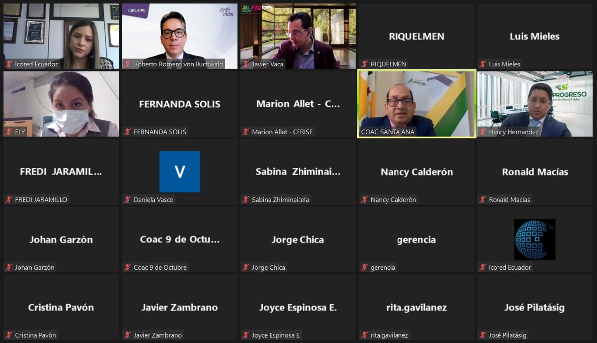 CONAFIPS's tweet photo. 💻#Webinar| El presidente del Directorio, @RobertoRomerov, participa como panelista en el Webinar Finanzas Verdes 2022, organizado por #ICORED y Finanzas Inclusivas y Gobernanza #FIG. Expuso los avances de la @CONAFIPS en la implementación de este modelo en la #EPS. https://t.co/GAR15K7A9v