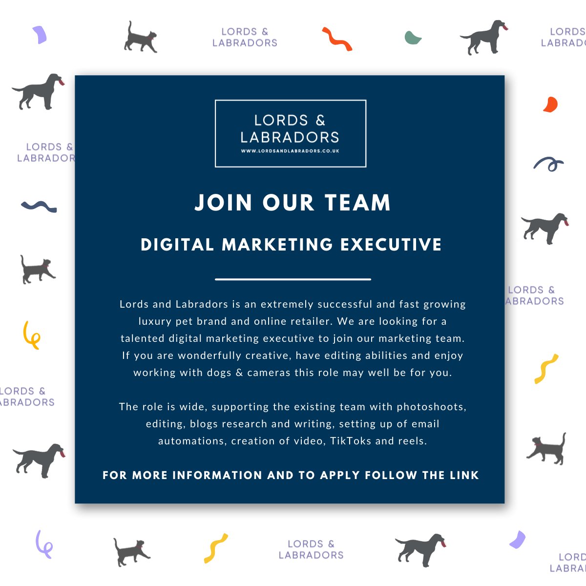 Who wants to join our team? 🐶

Join us &amp; read more below! 

lnkd.in/d4zdRzMP

#JoinOurTeam #DigitalMarketingExecutive