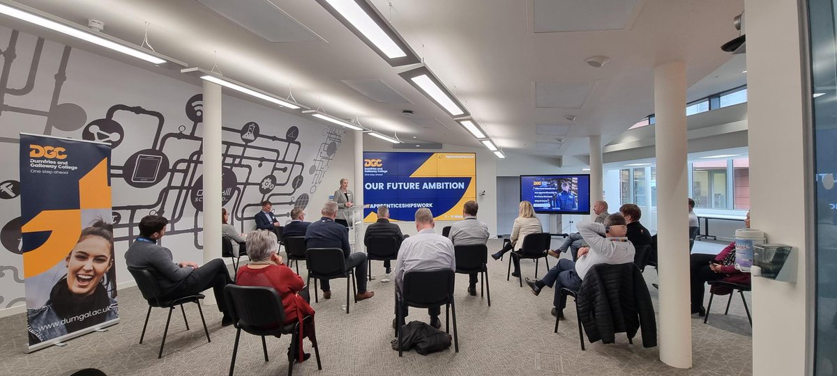 DandGCollege's tweet photo. Earlier today we held our live business event supporting #ScotAppWeek22 to help businesses find out more about how #ApprenticeshipsWork at Dumfries and Galloway College.
Find out more β‘ https://t.co/x80P9TsbNU https://t.co/Ohl3cn6ern
