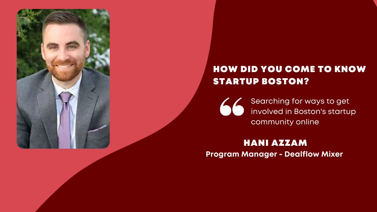 It's time to meet another member of our team who has been working incredibly hard to organize the first Quarterly Event of 2022, <a href="/HN_Azzam/">Hani</a>, Program Manager - Dealflow Mixer! His first event is TOMORROW so make sure to RSVP today. bit.ly/3pU39o2