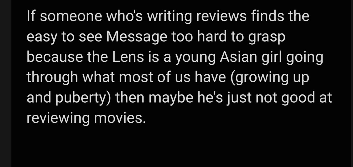 SnorlaxationKH's tweet photo. @CinemaBlend A flaccid apology for a weirdly detached review. 
Was Encanto too limited in scope, focused on a Colombian family?
Was Elsa with her ice powers disconnecting her from society unrelateable? 
Most movies at their core feature people unlike us with struggles many can relate to. https://t.co/nEm52uoYsv