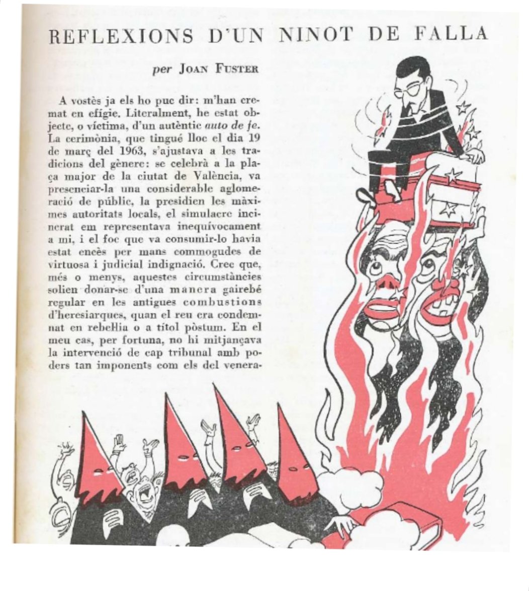 MariaRosellG's tweet image. Com pot sentir-se algú que s'ha vist cremar com a un ninot de falla? En @ProxParadaAPunt #Llibreobert @apunt_media recordaré hui amb @susannalliberos els escrits fallers de #JoanFuster. En la ràdio, a partir de les 19:10. #falles2022.