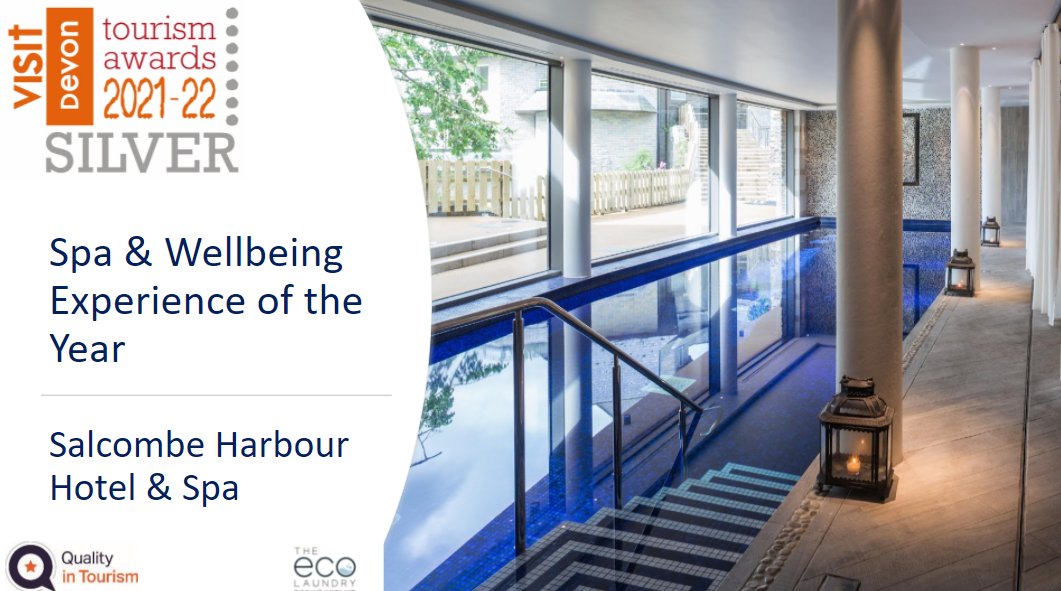 devontouraward's tweet photo. Silver winners in #Spa &amp; #Wellbeing is Salcombe Harbour Hotel &amp; Spa @Harbour_Hotels #DevonTA https://t.co/G33QhReOZ2
