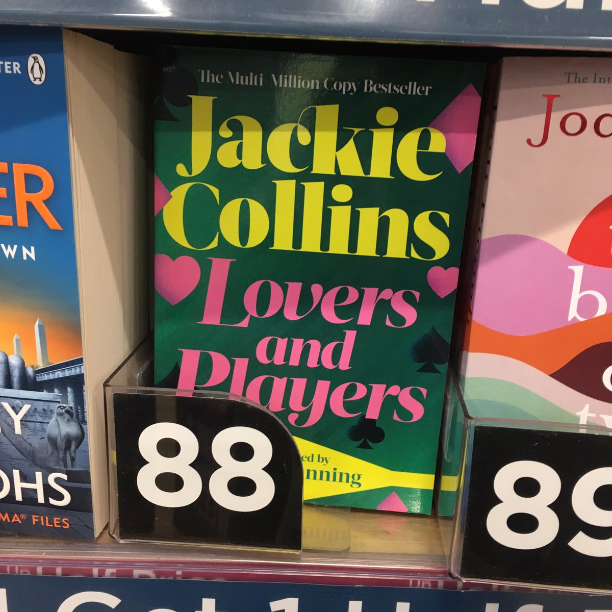 BookMinxSJV's tweet photo. Popped into @WHSmith Holborn for a quick look at their sparkling new shelves and delighted to see @jackiejcollins #LethalSeduction and #LoversAndPlayers front of store in their bestseller chart! https://t.co/SNj0lwg9Zq
