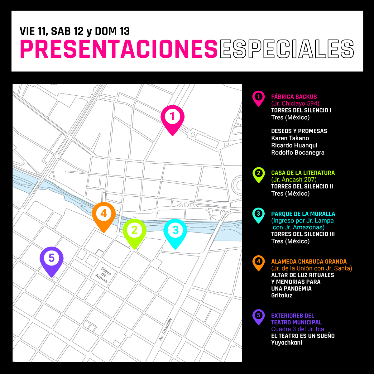 EspaciosRevLima's tweet photo. Ritual para rendir homenaje a quienes han partido como consecuencia del COVID-19. 

Organizan:  
@SiemensStiftung y @CCUPacifico
Colaboran: Goethe-Institut Perú, Municipalidad de Lima, Municipalidad del Rímac, Prolima, Layher. https://t.co/pt0aMX7vo1