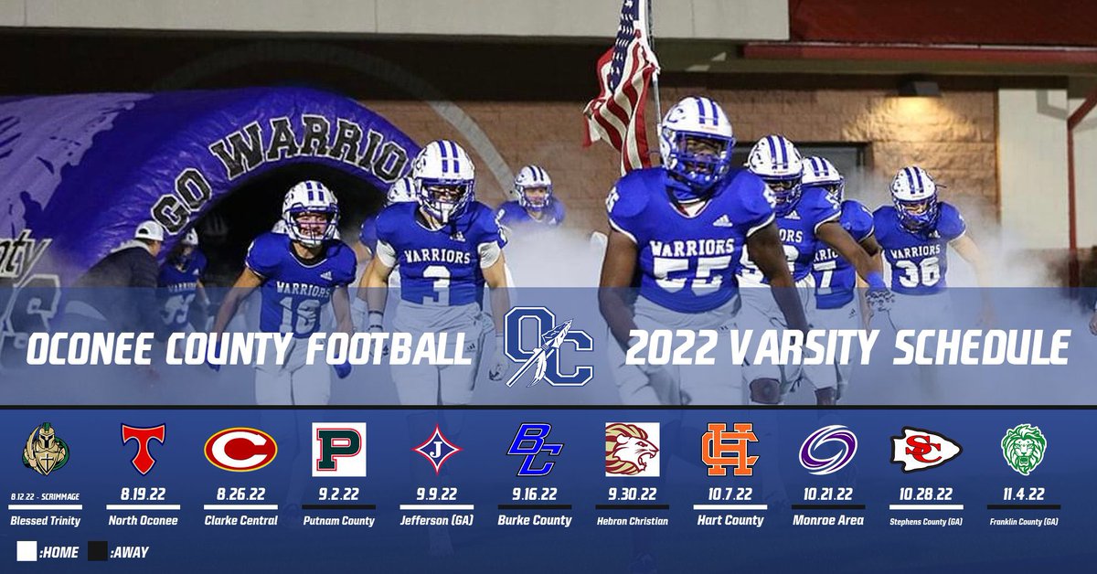 OCFearTheSpear's tweet photo. 2022 Varsity Schedule. #weareone https://t.co/XSnajKvPBl