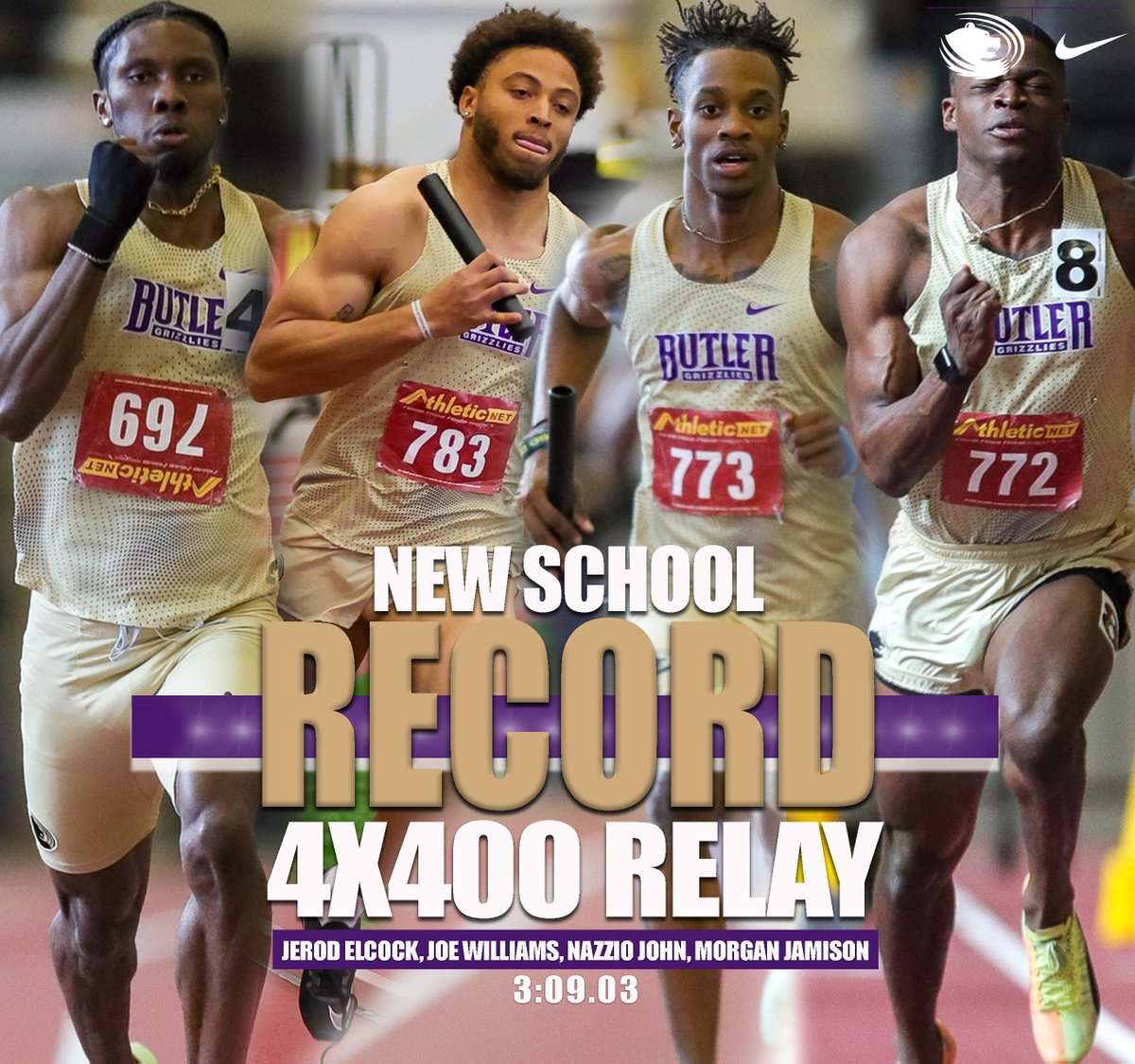 🚨𝙽𝙴𝚆 𝚂𝙲𝙷𝙾𝙾𝙻 𝚁𝙴𝙲𝙾𝚁𝙳🚨

Indoor: 4x400m Relay - 3:09.03

Elcock, Williams, John, Jamison

#RoarGrizz🐻 | <a href="/ButlerCCTFXC/">Butler XC & Track</a>