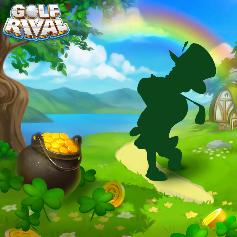 zynga's tweet photo. Hey golfers!⛳ St. Patrick's Day is a week away!☘️ ☘️☘️Who is in the picture?🤔
#GolfRival has prepared a series of NEW activities, are you ready?🏌
Pick up your clubs and fight for the awards!🎁🎁
And a NEW one is also waiting for you, what could it be❓ https://t.co/dxNC7H74p5