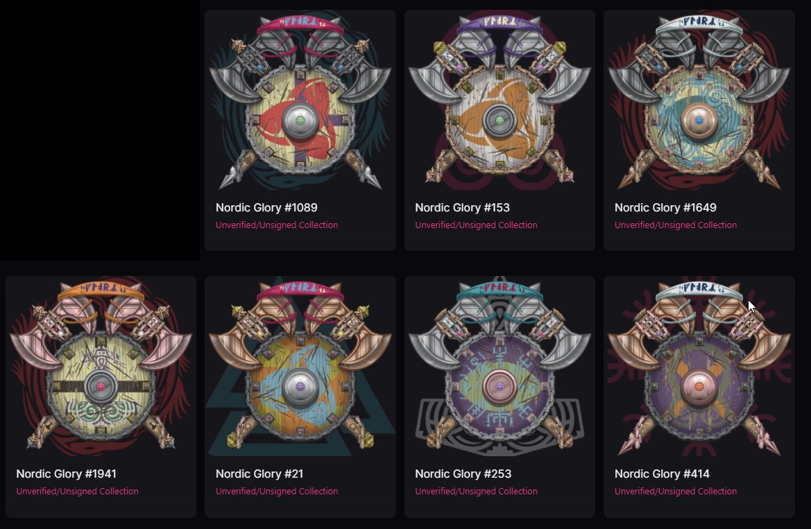 SkullofTyger's tweet image. Love seeing the #NFTcollections stack up as Nordic Glory is #MintingNow on #Solana !

Check out @VaperAvid &amp;amp; @xRicta_'s horde 🤯🤩!

#Mint your 3 for 1 #NordicGloryNFT before they are gone!  Epic &amp;amp; rare traits tied to #FreeNFTs!
tylermcnair.com/nordic-glory-n…
nordic-glory-mint.tylermcnair.com