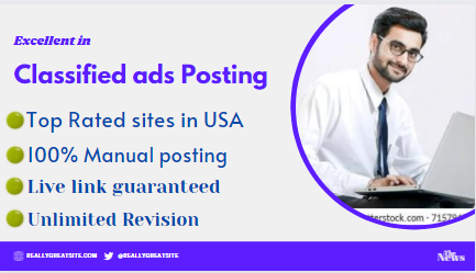 I will do classified ads posting top sites in world wide.
Read the description for details. 
Fiverr Profile link: fiverr.com/share/j750NV
WhatsApp: +880 1814098161
#classified #classifieds #classifiedbird #classifiedads #classifiedtattoosupply #classifiedmoto #classifiedservice