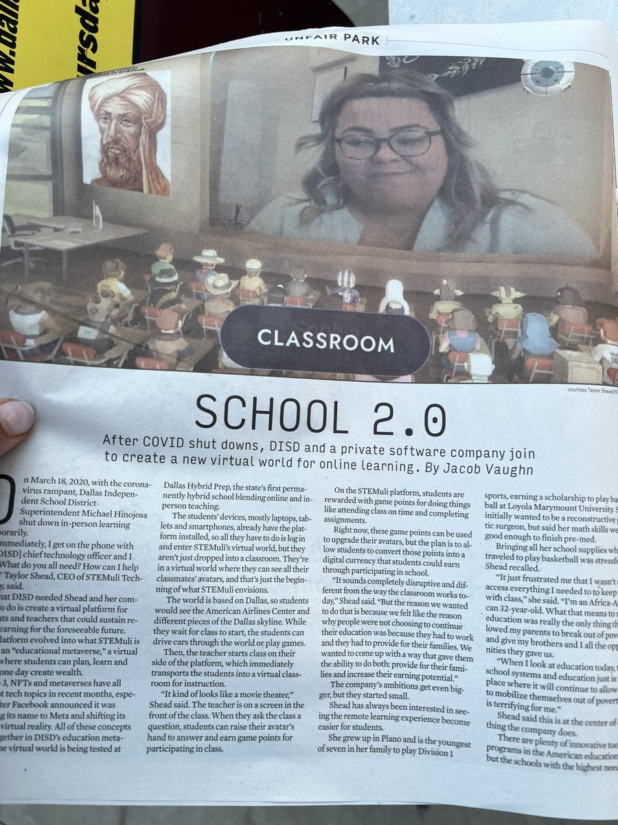 MissTaylorShead's tweet photo. @DallasSchools @HybridPrep and @STEMuliTech are reshaping and transforming the future of industrial education for the next billion learners. 

@Olga007

#Freedom #School2.0 

https://t.co/h9lzgxBm2g https://t.co/NxEDs0g2zg