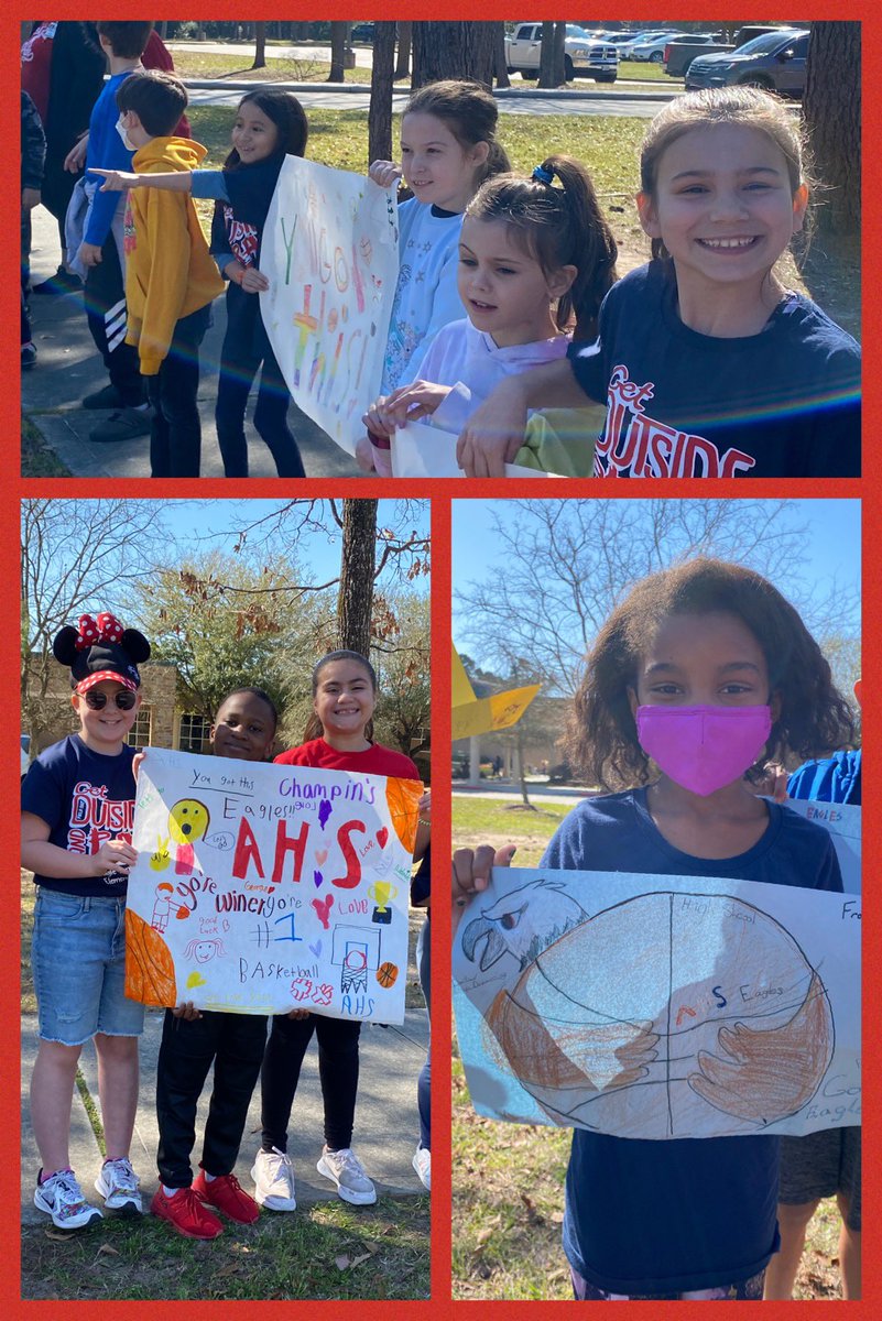 HumbleISD_ESE's tweet photo. 🏀GOOD LUCK AT STATE🏀@AHS_Eagle_BBall !!! The Little Eagles believe in you &amp; are SO proud of you!!! ❤️🦅💙 #StateSendOff  #eseSOAR @HumbleISD_AHS @HumbleISD https://t.co/Wc4CBnqSs4