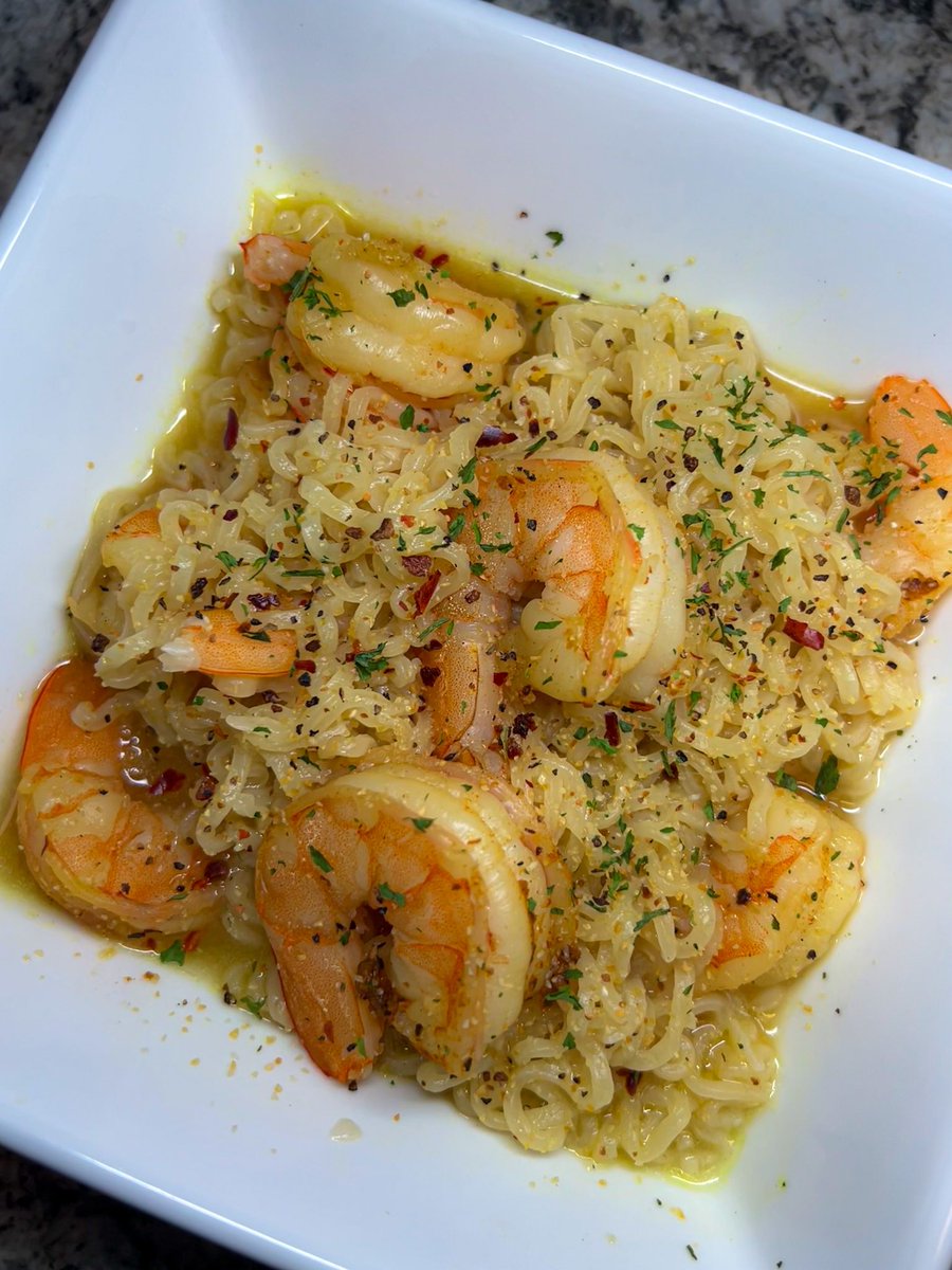 chicken noodles, but add shrimp.