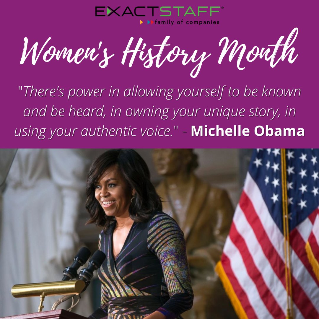 ExactStaff1's tweet photo. Women's History Month continues and today we feature Michelle Obama. Attorney, Author and First Lady 

#womenshistorymonth #womenempowered #exactstaff https://t.co/eHiGSzDAZm