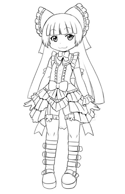 下絵にペン入れ。ロリロゥリィ 