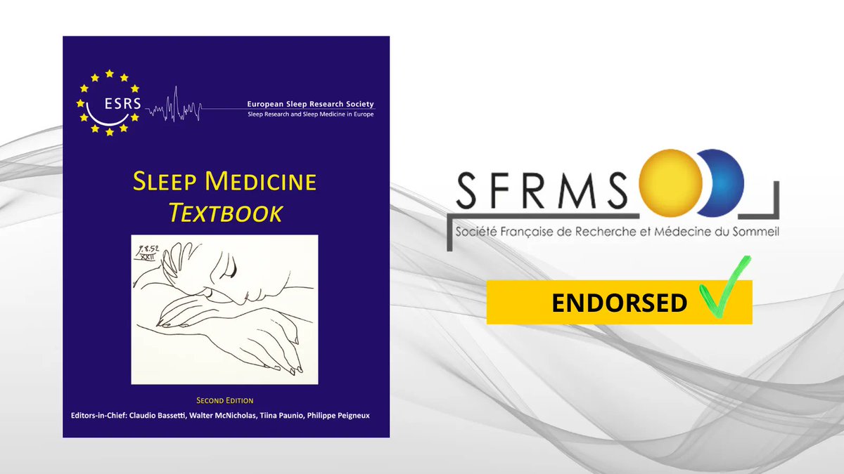ESRS_Sleep's tweet photo. The French Sleep Research and Medicine Society has officially endorsed the #SleepMedicineTextbook 🎉
SFRMS &amp; other endorsing national sleep society members can secure this state-of-the-art educational material at #ESRSMember #reducedprices.
https://t.co/2ydo0qDIUV
@sfrms https://t.co/9uvyA8hDF1