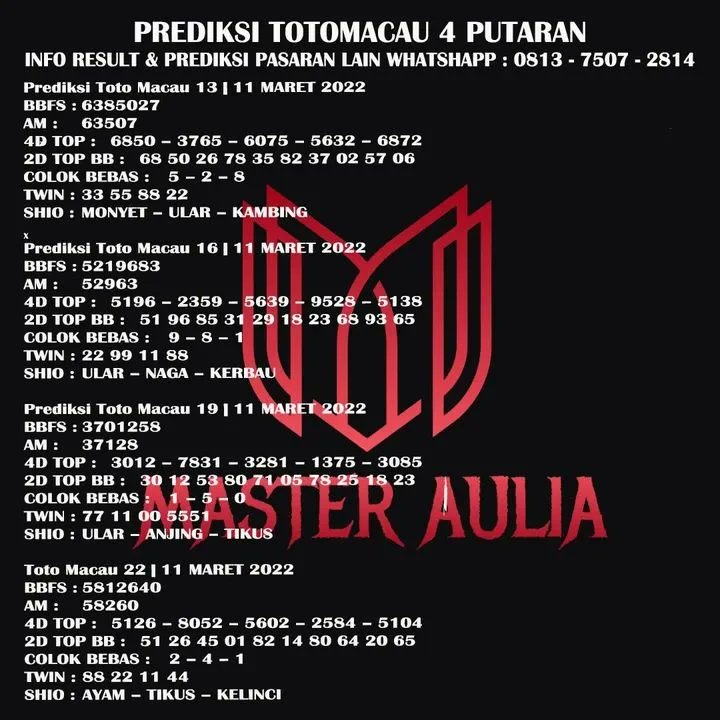 MasterAulia's tweet photo. Link Daftar = link : https://t.co/A8KdXUzCJ4
Whatsapp    = 0813 7507 2814
Telegram    = @Masteraulia
#prediksihongkong #togelhongkongjitu #hongkongmalamini #togelhkhariini 
 #hongkonghariini #prediksitogel #togelonline #togelindonesia 
  #prediksijitu #12shiototo #togelhk https://t.co/dIIoSjZLR7