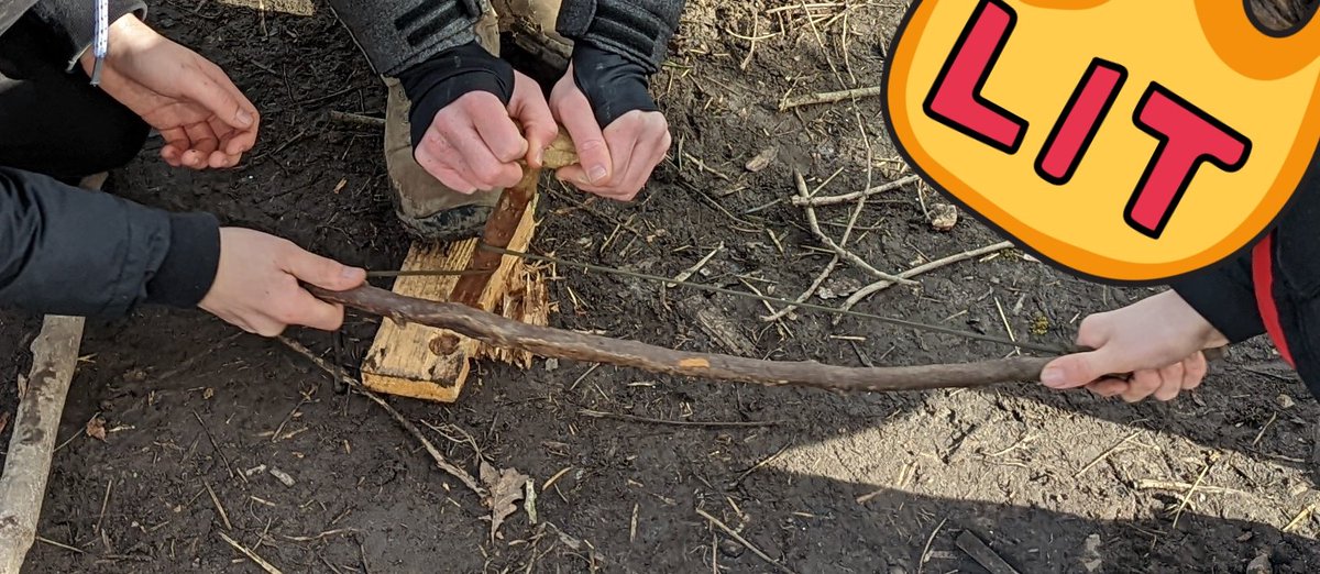 MillieStapley's tweet photo. This group of #students worked with #perseverance and great #collaboration on their #firelighting course. #Firebyfriction can be #frustrating and I was incredibly impressed with how #calm and collected they were! @AJIBushcraft @JackRavenInfo @OutdoorLearnSch @ydalesbushcraft https://t.co/R1RajqXvN5