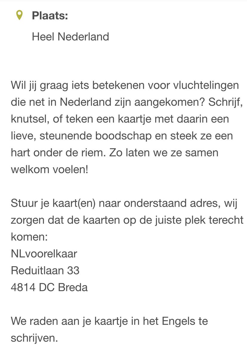 Kwam dit liefdevolle idee zojuist tegen op vrijwilligerssite Haarlem 💙💛
Wellicht mooi om dit in #onderwijs op te pakken en bv als keuze opdracht creatief stellen door de leerlingen die dat willen te laten maken. #Oekraine #kaartje #vluchtelingen #NLvoorelkaar