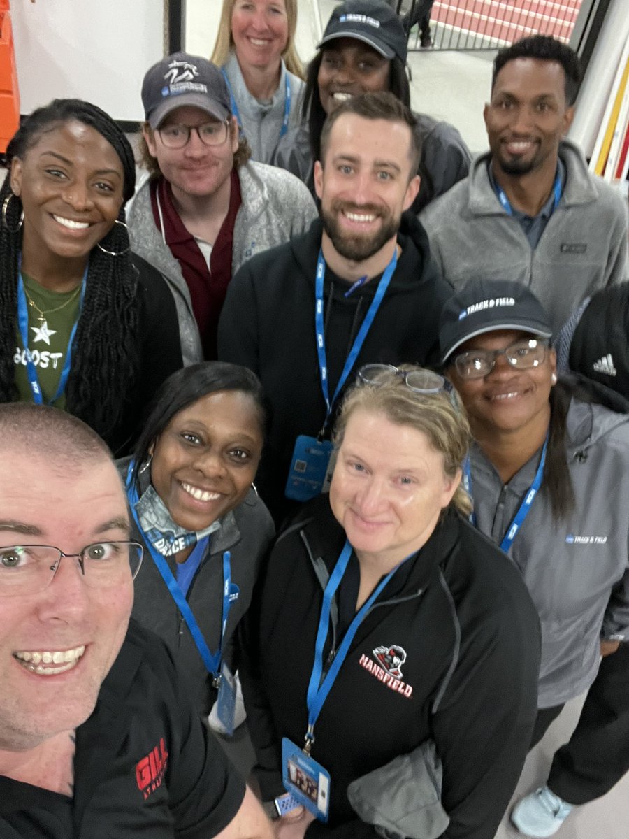 MikeCunningham's tweet photo. There are so many people 'behind the scenes' who make these amazing national championships happen. Here is the @NCAADII track committee and NCAA team who are doing it in Pittsburg. 

Show them the love they deserve! ❤️❤️❤️ https://t.co/jHkgn5HbZD