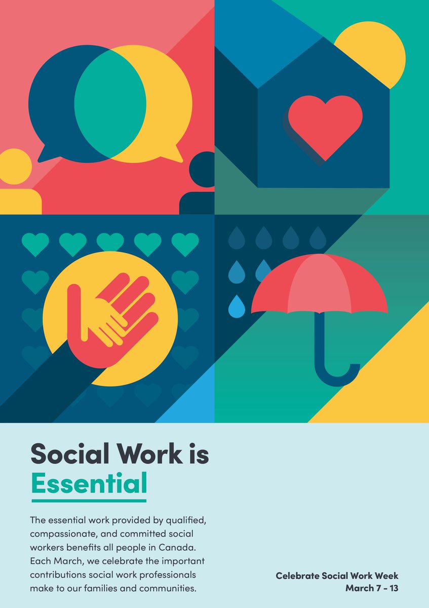 It's Social Work Week in Alberta, in the middle of National Social Work Month! Social Workers are an integral part of our community and are in critical demand now more than ever. Thank you for all that you do! 

 #NationalSocialWorkMonth #InCriticalDemand #SocialWorkIsEssential