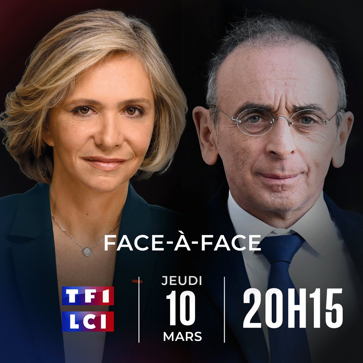 vpecresse's tweet photo. 📺 Je débattrai ce soir avec Éric Zemmour sur @TF1 et @LCI à partir de 20h15. #FaceAFaceTF1LCI https://t.co/bdU1Jq5GQA