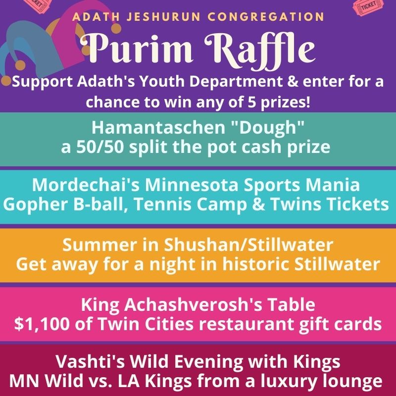 Purim Begins! Win Cash &amp; Prizes: Adath's Purim Schedule - mailchi.mp/adath/purim-10…