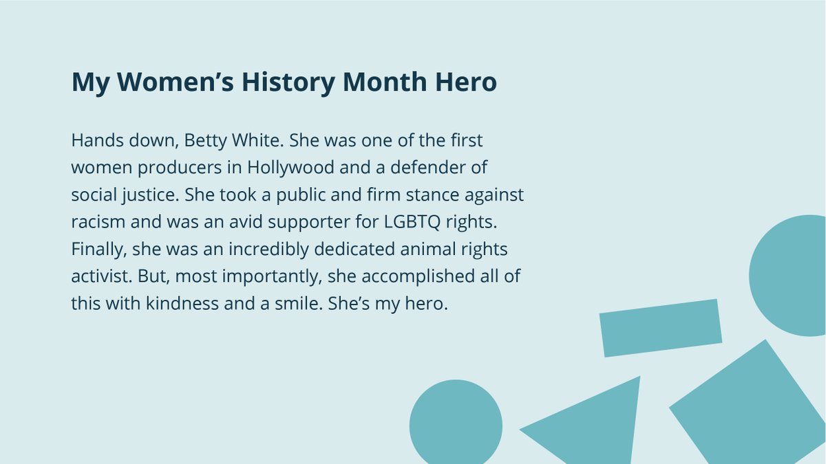 packbackco's tweet photo. This #WomensHistoryMonth, we're taking time to recognize the #FearlesslyCurious instructors who make Packback possible! @rcbesing is an associate professor of psychology at #BresciaUniversity. This month, Dr. Besing celebrates the incredible legacy of Betty White. #WHM22 https://t.co/iawQlgEcRS