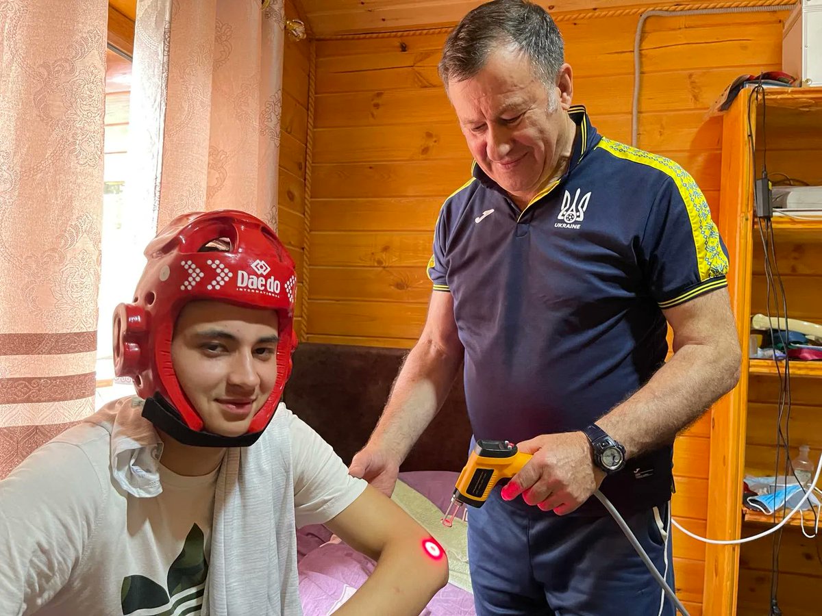 Sheaumann's tweet photo. Today for #ThrowbackThursday, we're revisiting how to use NIR laser light for pain relief, and how our lasers supported Team #Ukraine at the Tokyo Olympics! Read more here: https://t.co/tZfHFxgCUb https://t.co/0fS6XlidGI