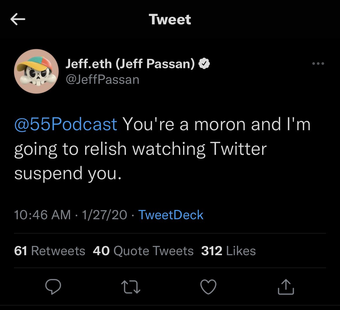 55Podcast's tweet photo. Who is the moron now @JeffPassan ? 😈🤪 https://t.co/Dwoq2kGmlc