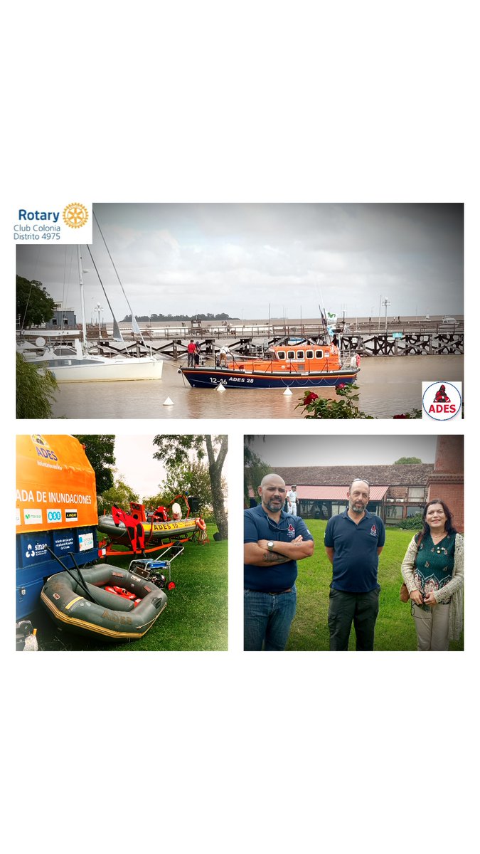 RotaryColonia's tweet image. Hoy Rotary Club Colonia acompañó a ADES en la bienvenida de su nueva embarcación Grace Darling, recientemente llegada de Inglaterra.