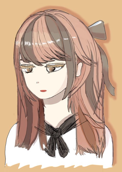 伏し目がちのtwitterイラスト検索結果