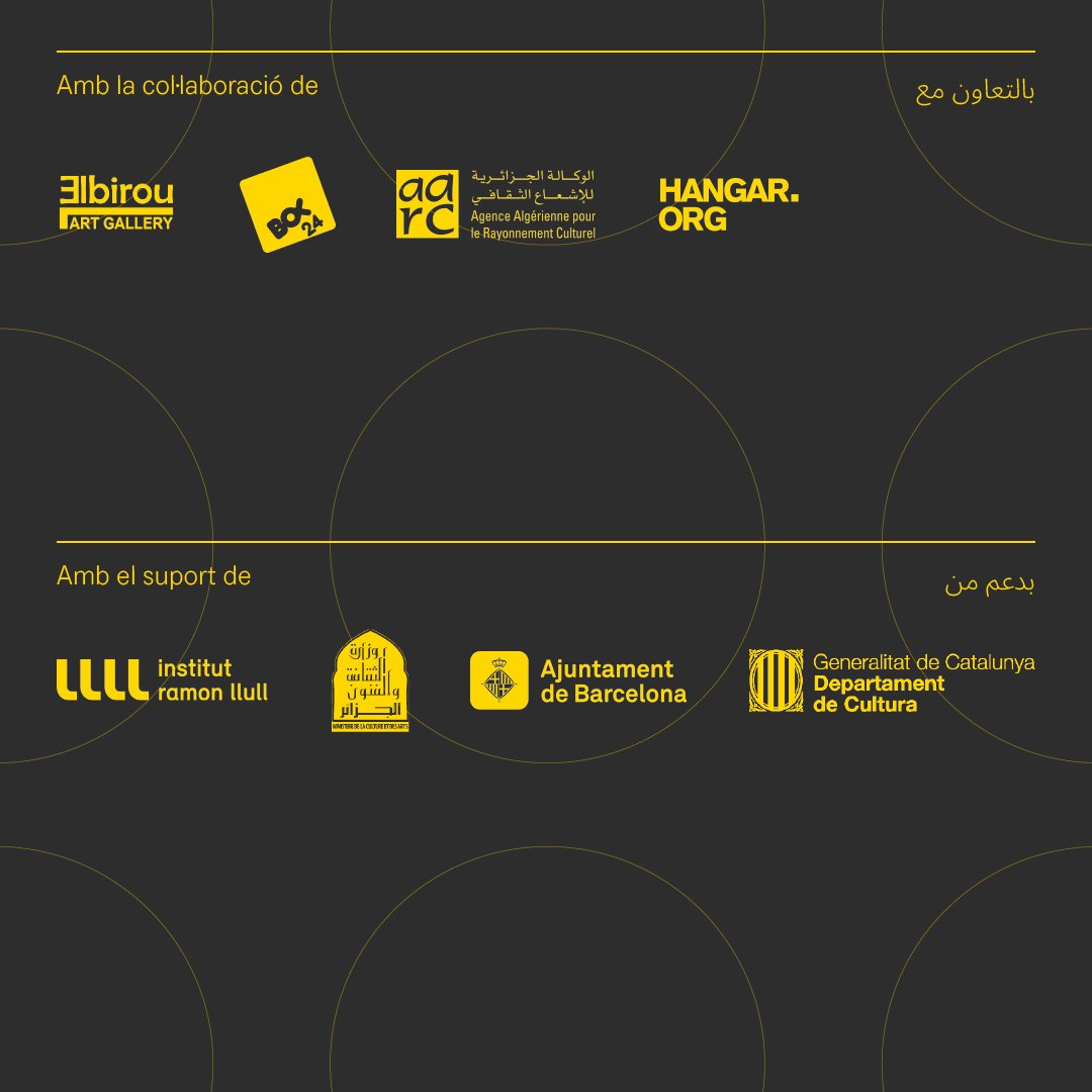 Jiser_org's tweet photo. Les residències no serien possibles sense la nostra xarxa de col·laboradors i les entitats que ens donen suport: #GalerieelBirou , #BOX24, #AARC, @Hangar_org, @IRLlull, #OSIC @cultura_cat, @bcn_ajuntament i el Ministères de la Culture d'Algèrie.
#BCN #TNS #ALG #jiserorg #art https://t.co/oCKgRrFUBE