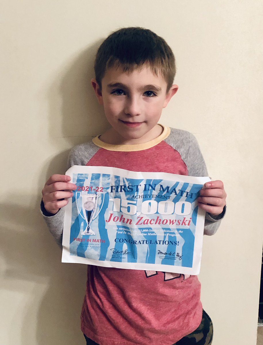 msenglish0's tweet photo. We’re so proud of John for reaching 15,000 stickers on @FirstInMath! Way to go buddy! @TWPChoirs @wedgwoodwtps https://t.co/BGtvhA1j58