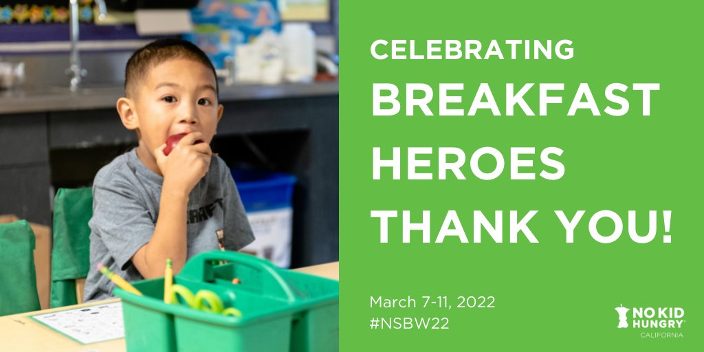 NoKidHungryCA's tweet photo. Whether school breakfast is served in cafeterias, hallways, classrooms or sent home, it comes to you courtesy of the caped crusaders of your district’s school nutrition team. From one generation of heroes to the next. #NSBW22 #SchoolBreakfast #BreakfastHeroes https://t.co/NYNiTz0XcA