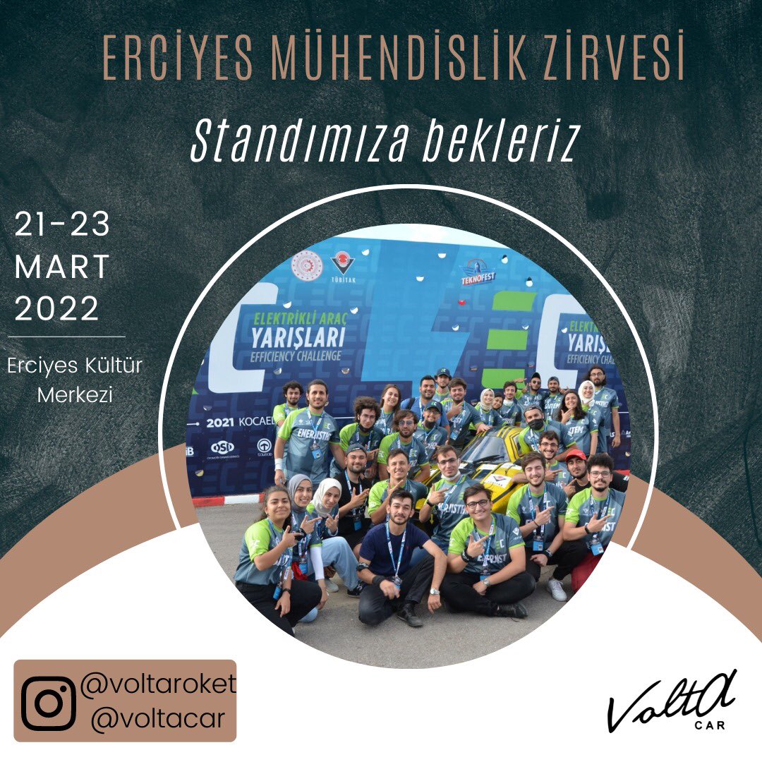 voltacar38's tweet photo. 21-22-23 Mart’ta Erciyes Kültür Merkezi’nde düzenlenecek olan Erciyes Mühendislik Zirvesi’nde bizde olacağız. Hepinizi standımıza bekliyoruz. https://t.co/LoibTSBhSk
